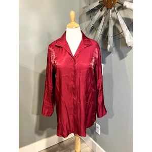 Chico's Fuchsia Pink Sparkling Button Down Blouse Size 3